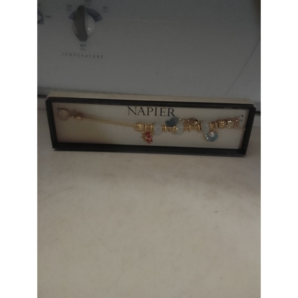 Napier Gold Charm 7" Fashion Bracelet New In The Box . - Picture 1 of 6